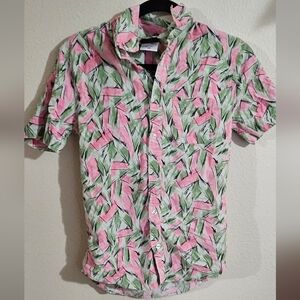 Stranger Things Short Sleeve Abstract Hawaiian Button Up Shirt Size XS Pre-Owned